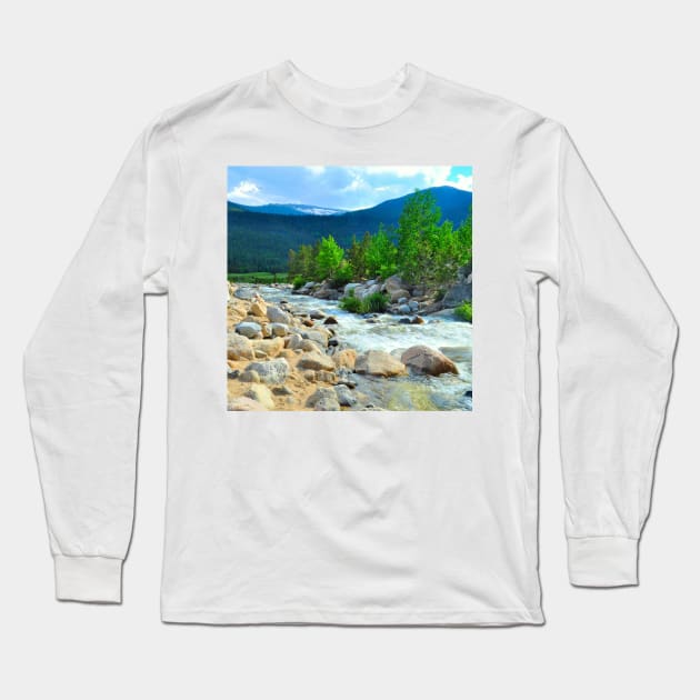 Rocky Mountain National Park, Estes Park Long Sleeve T-Shirt by DesignMore21